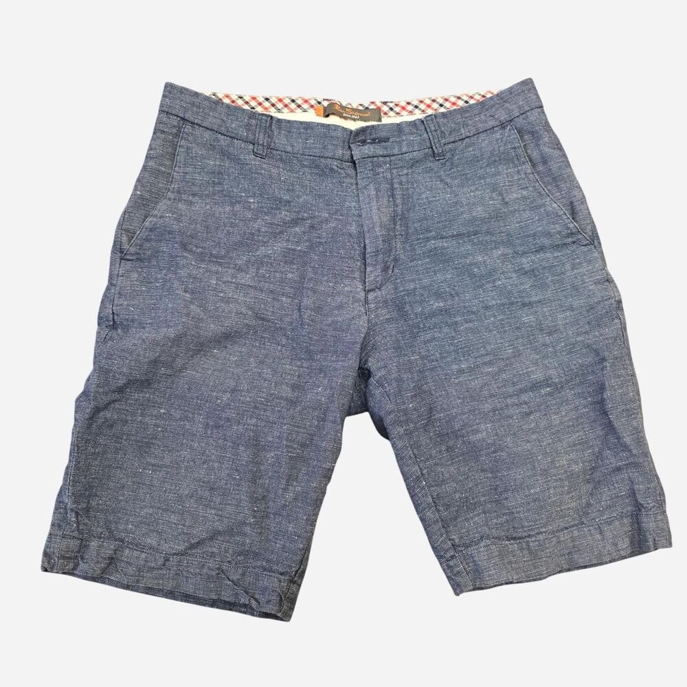 Ben Sherman Men's Size 32 blue linen shorts